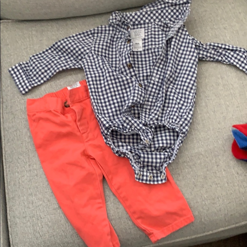 Baby onesie button up and pants